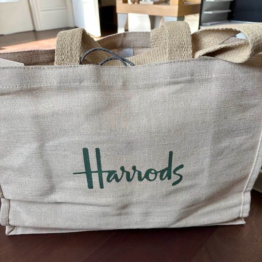 Harrods Burlap Bag